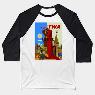 Retro, vintage, Paris, France, fashion Baseball T-Shirt